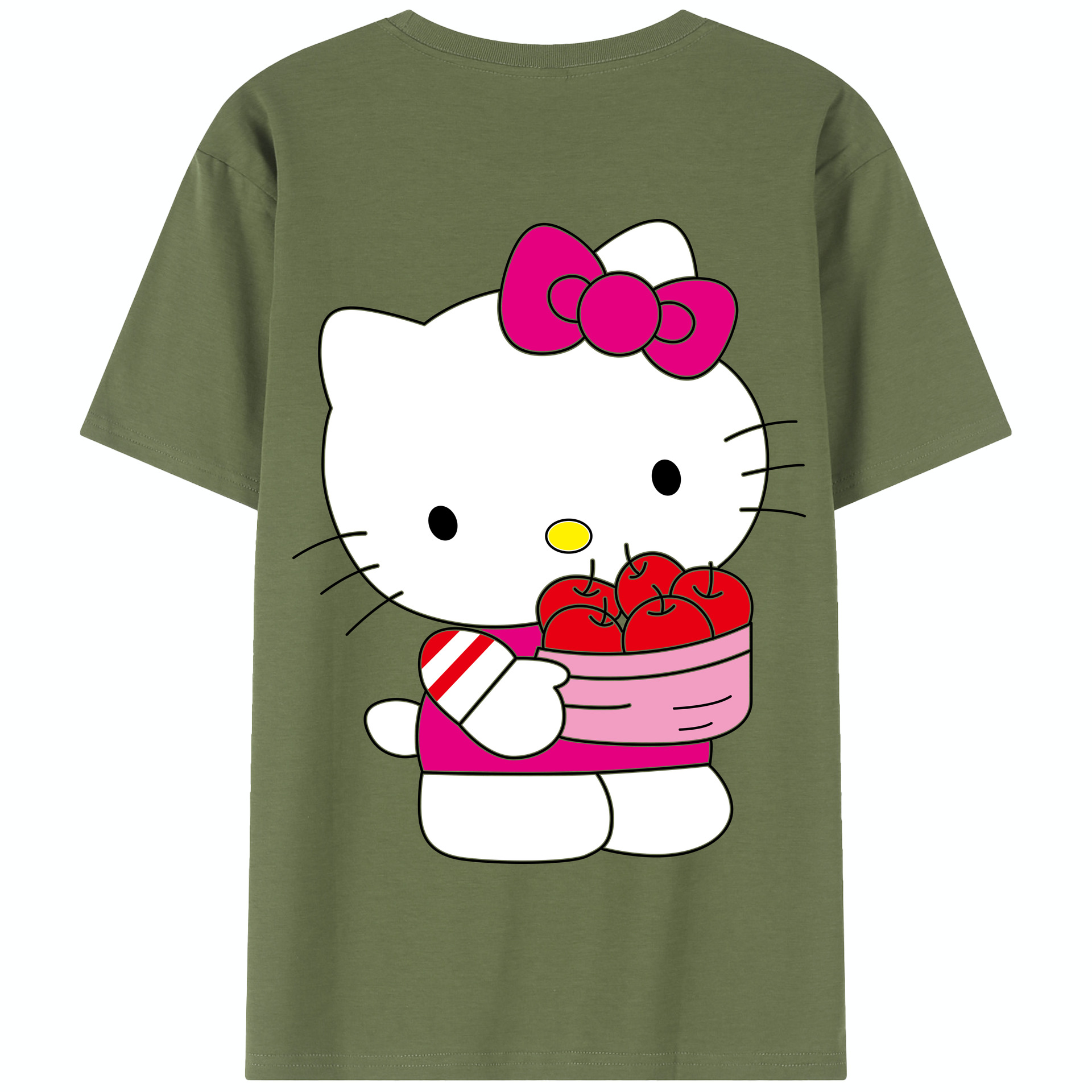 （画像用） Hello Kitty ハローキティ 綿100％半袖Tシャツ（背面プリント）